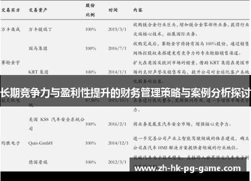 长期竞争力与盈利性提升的财务管理策略与案例分析探讨 长期竞争力与盈利性提升的财务管理策略与案例分析探讨